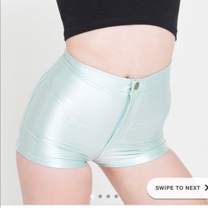American apparel mint disco shorts
